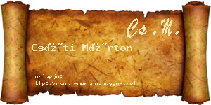 Csáti Márton névjegykártya